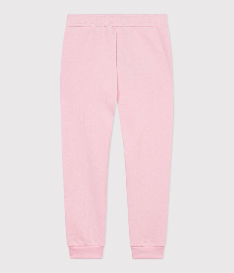 Joggers in cotone tinta unita bambina rosa