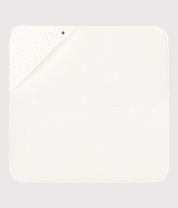 Asciugamano quadrato in spugna bianco/grigio