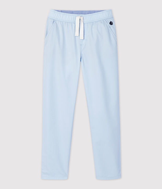 Pantaloni regular in serge di cotone ragazzo blu