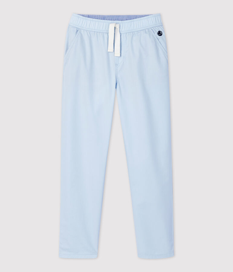 Pantaloni regular in serge di cotone ragazzo blu PLEINAIR