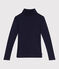 Dolcevita iconico in misto lana e cotone donna blu SMOKING