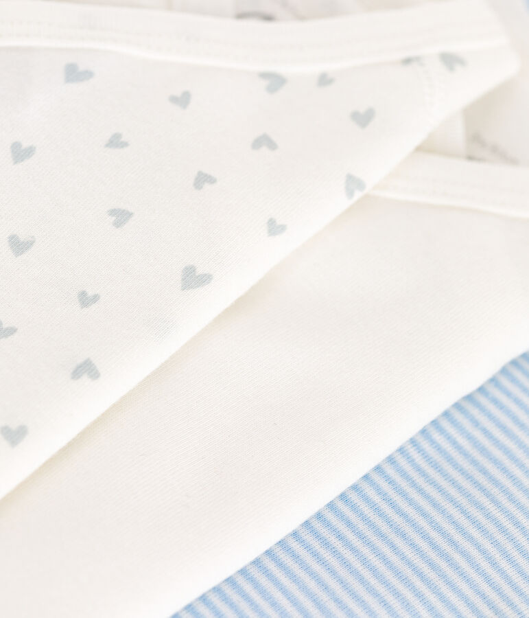 Set da 3 body incrociati a maniche lunghe in cotone stampato neonato multicolore