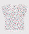 T-shirt a maniche corte in cotone a fiori bambina bianco MARSHMALLOW/bianco MULTICO