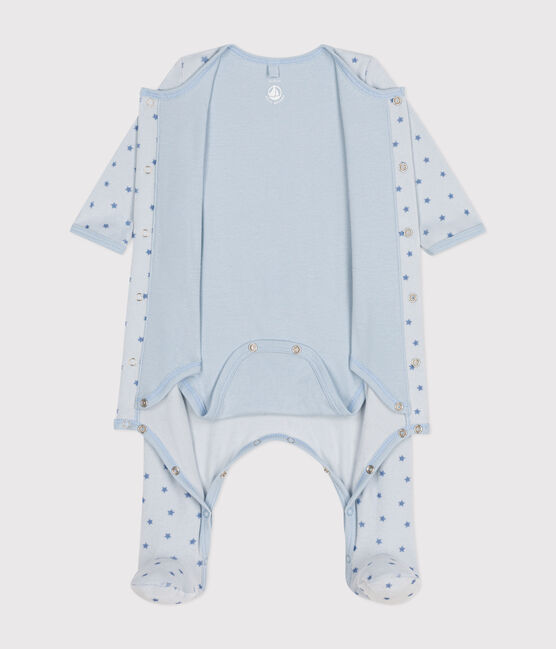 Bodyjama con stampa a stelline in velluto neonato blu GOMME/ BEACH