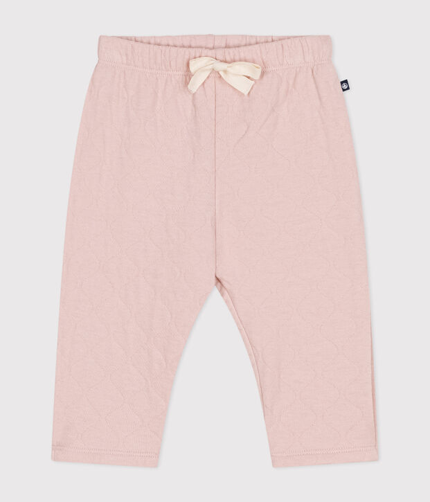 Pantaloni in tubique trapuntato neonato rosa