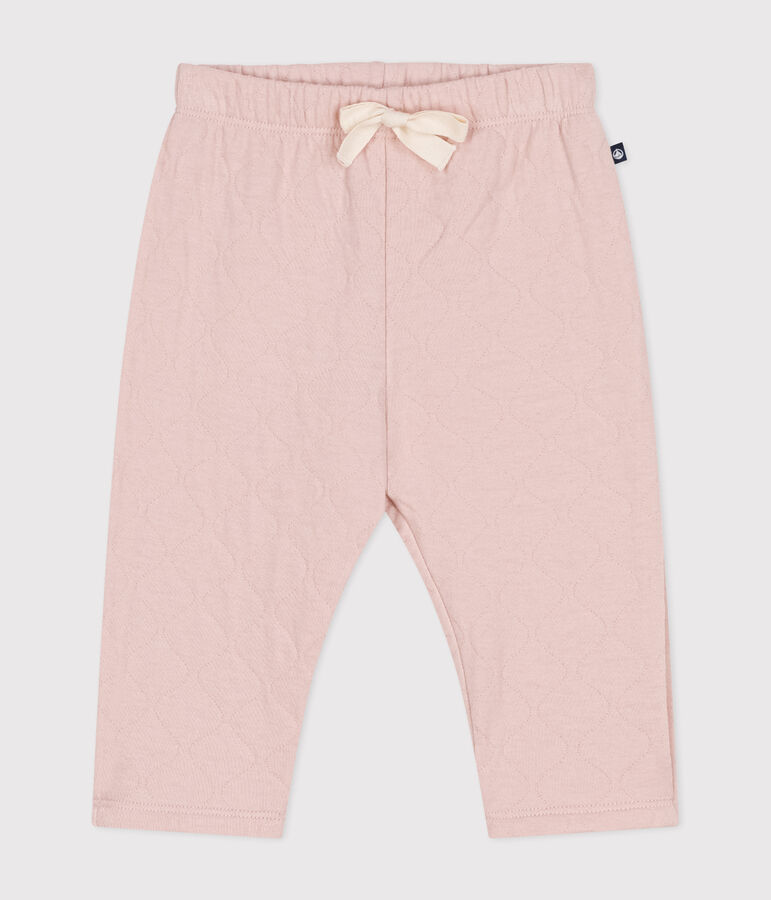 Pantaloni in tubique trapuntato neonato rosa