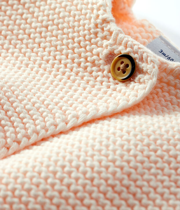 Cardigan beb&egrave; in tricot di cotone biologico rosa