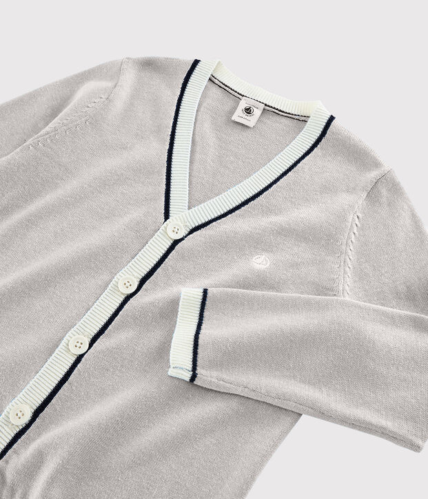 Cardigan in cotone jersey bambino grigio