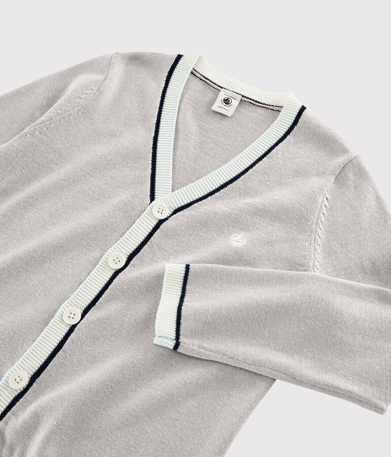 Cardigan in cotone jersey bambino grigio