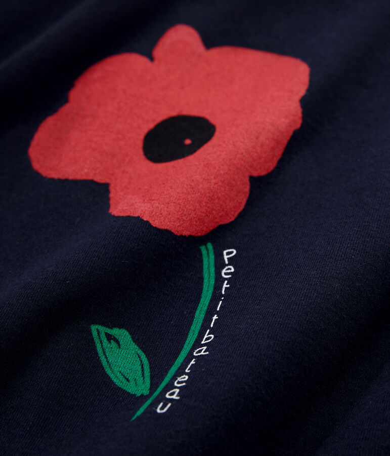 T-shirt serigrafata bambina blu