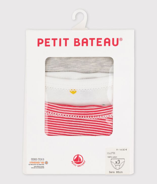 Trio slip bambina multicolore