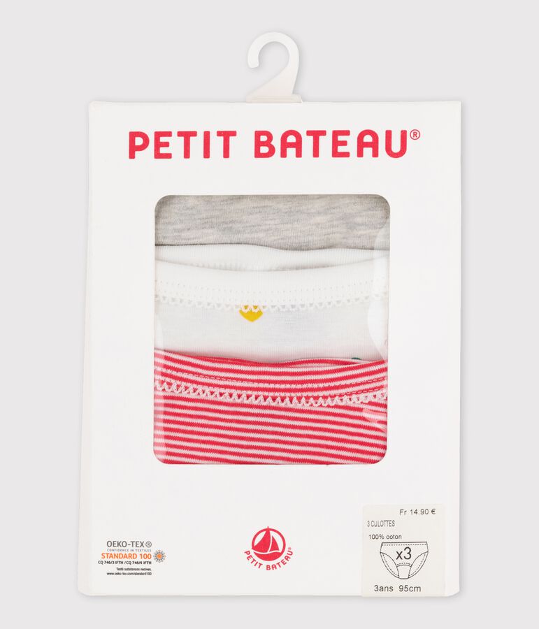 Trio slip bambina multicolore