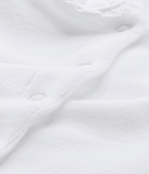 Tutina per beb&eacute; femmina in cotone bianco