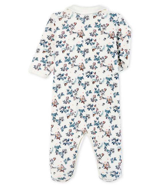 Tutina bebè femmina a costine bianco MARSHMALLOW/bianco MULTICO