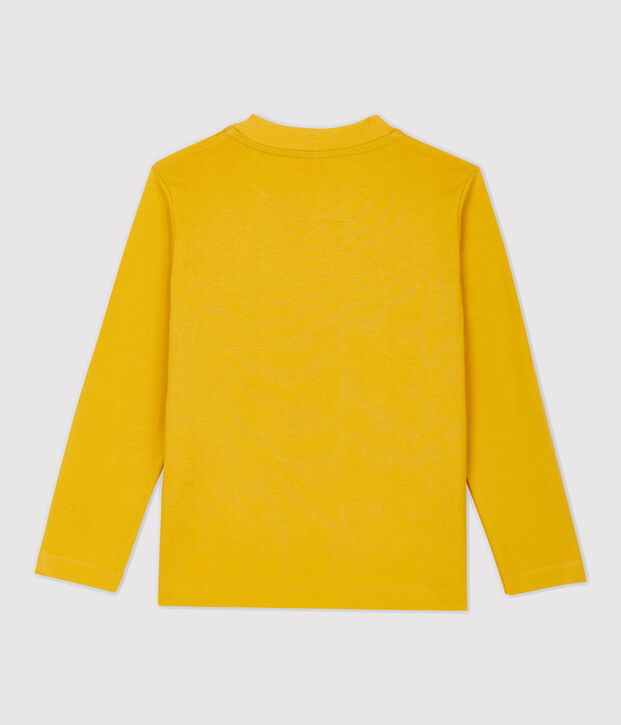 T-shirt bambino a maniche lunghe in cotone giallo