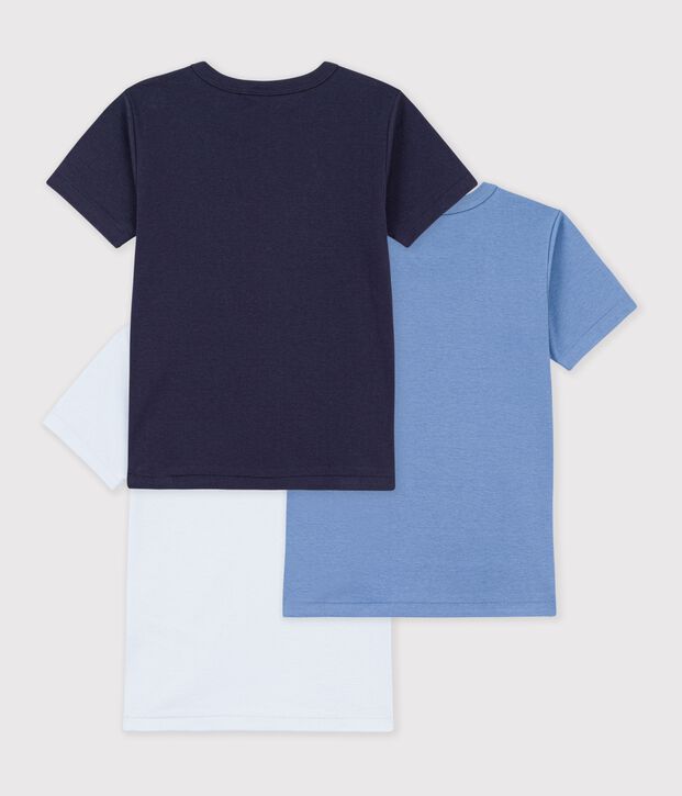 Set di T-shirt a maniche corte in cotone tinta unita bambino multicolore