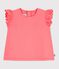 T-shirt a maniche corte in cotone tinta unita neonato rosa