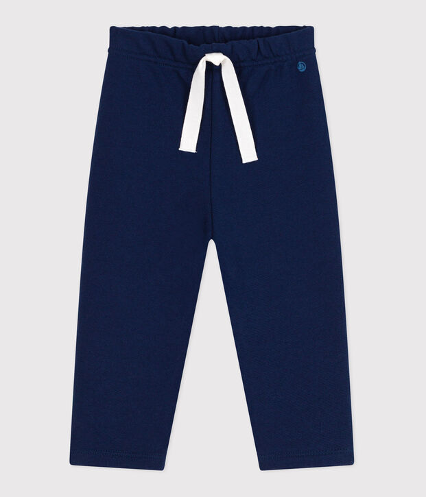 Joggers in cotone tinta unita neonato blu