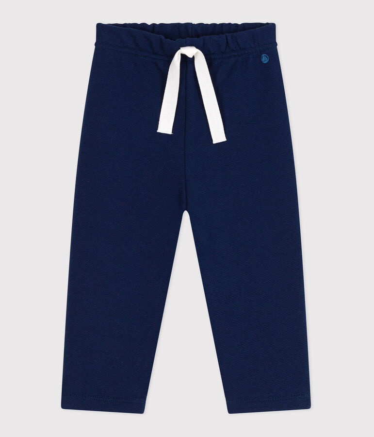 Joggers in cotone tinta unita neonato blu MEDIEVAL