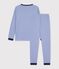 Pigiama in cotone a righe bambino blu/bianco