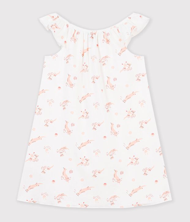 Chemise de nuit &agrave; manches courtes bianco/arancione/multicolore