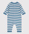 Tutina in maglia di misto lana e cotone a righe neonato blu ADRIATIC/ CO2