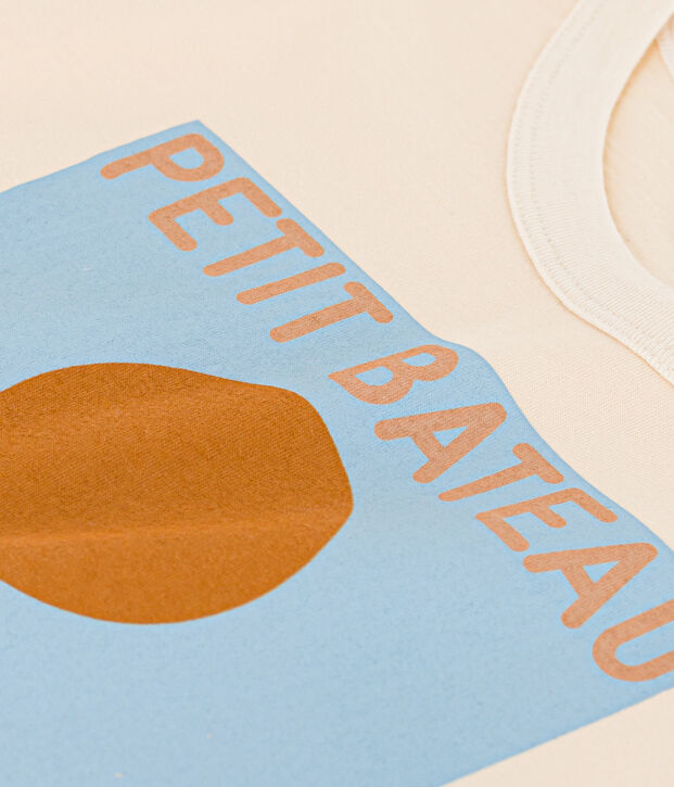 T-shirt  maniche corte in cotone bambino ecru