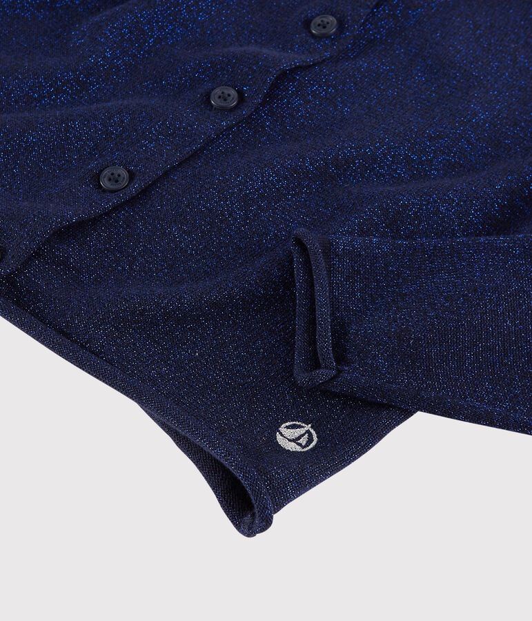 Cardigan in cotone bambina blu SMOKING BRILLANT