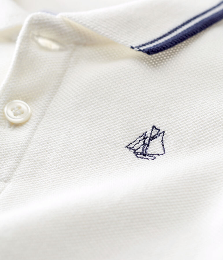 Polo mc neonato maschietto in piqu&eacute; tinta unita bianco