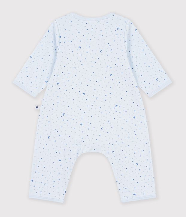 Bodyjama senza piedini in cotone con stelle stampate neonato blu/multicolore