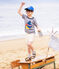 T-shirt bambino Petit Bateau x Water Family blu MEDIEVAL/bianco MARSHMALLOW