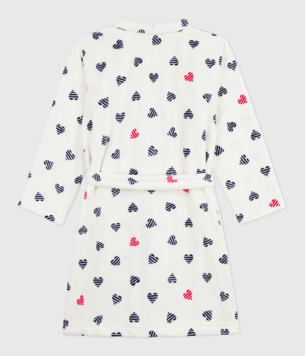 Vestaglia in pile con stampa bambino bianco/multicolore