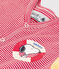 Tutina corta Petit Bateau X Snoopy bebè in cotone rosso CORRIDA/bianco MARSHMALLOW