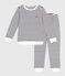 Pigiama in spugna di cotone a righe bambino blu MILK/ SOIR