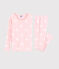 Pigiama snugfit cuore rosa bambina in cotone biologico rosa MINOIS/bianco MARSHMALLOW