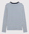 T-shirt girocollo iconica in cotone Donna bianco MARSHMALLOW/blu SURF