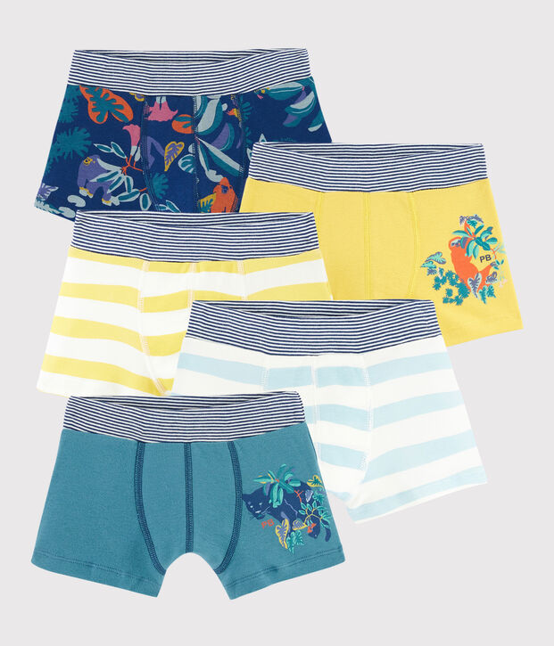 Confezione da 5 boxer fantasia giungla bambino multicolore