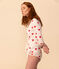 Cardigan scaldacuore in cotone BIO Donna bianco MARSHMALLOW/rosso TERKUIT