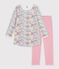 Camicia da notte e leggings bambina in tubique a fiori rosa/multicolore