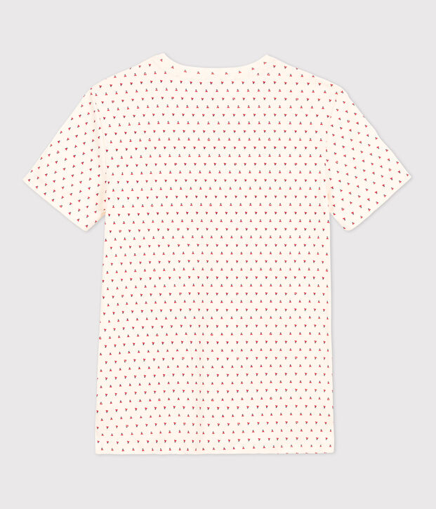 T-shirt L'ICONIQUE girocollo in cotone Donna ecru/rosso/multicolore