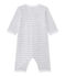 Tutina senza piedi bebè bambino grigio POUSSIERE/bianco ECUME