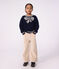 Pullover in misto lana e cotone con fantasia a fiocchi bambino blu/beige