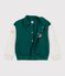 Giacca stile teddy in cotone color block bambino verde/beige
