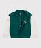 Giacca stile teddy in cotone color block bambino verde/beige
