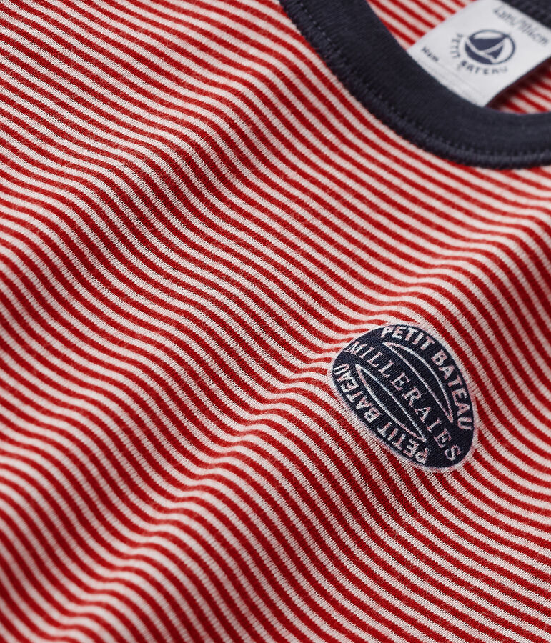 Pigiama per bambino millerighe rosso FROUFROU/beige COQUILLE