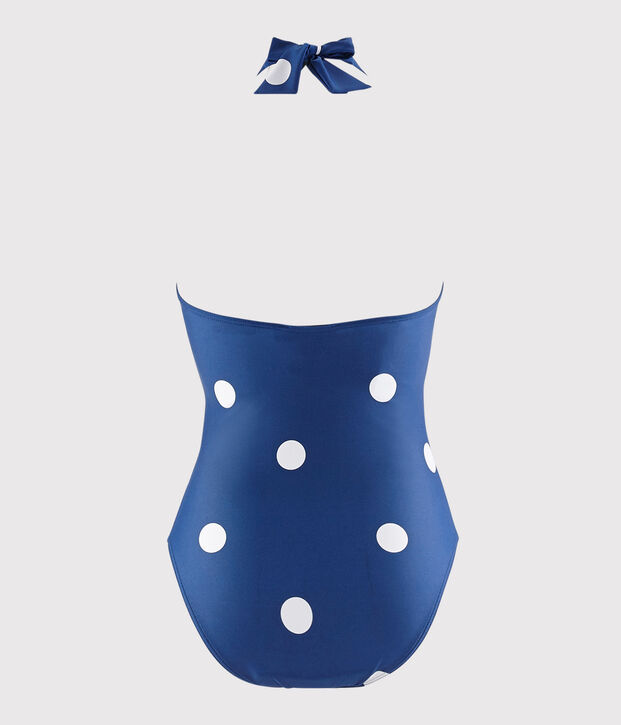 Costume intero riciclato Donna blu/bianco