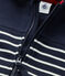 Felpa per bambino con zip a righe blu SMOKING/beige COQUILLE