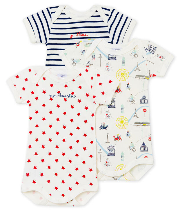Trio body manica corta beb&egrave; maschietto multicolore