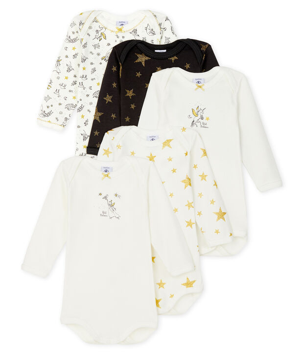 Confezione da 5 body a manica lunga beb&egrave; bambina multicolore