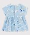 Blusa manica corta in popeline bebè femmina blu JASMIN/bianco MULTICO
